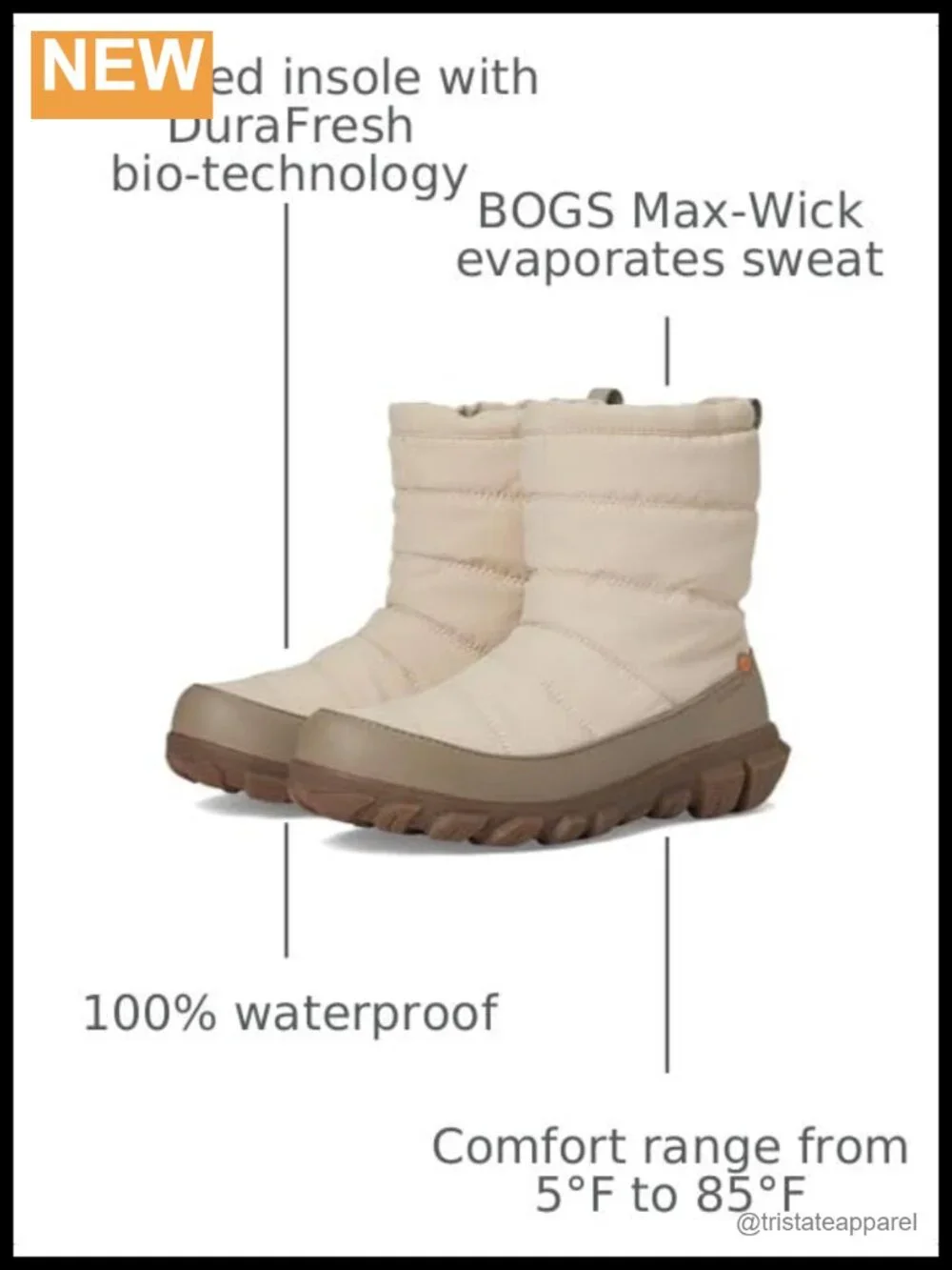 Waterproof Insulated Mid-Calf Snow Boots with Fleece Lining